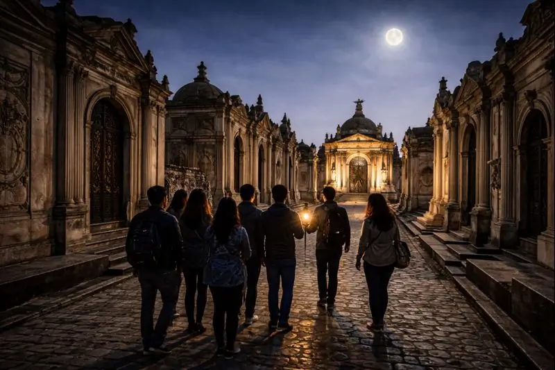 historic cemetery night walking tour lima